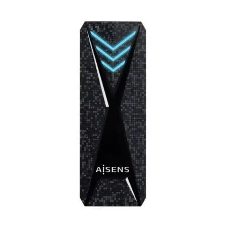 Caixa Externa RGB Gaming USB 3.2 p/ Disco M.2 NVMe (Preto) - AISENS