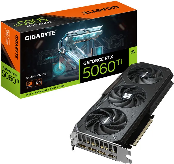 Gráfica Gigabyte GeForce® RTX 5060 Ti Gaming OC 16GB GDDR7 DLSS4