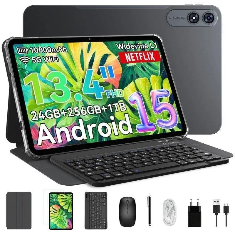 Tablet VekfulPC T60 Pro WiFi 13,4" 24GB 256GB Cinzento com Teclado e Stylus Pen