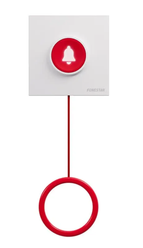 Interruptor de Chamada com Puxador p/ Kit de Alarme WC p/ Pessoas com Mobilidade Reduzida - CALL-ONE