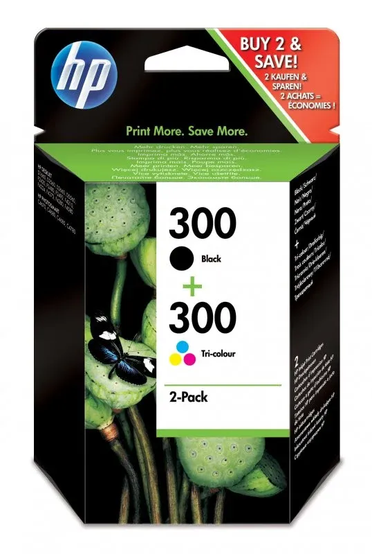 HP 300 original Ink cartridge CN637EE black and tri-colour standard capacity 2 x 4ml black: 200 pages colour: 165 pages 2-pack