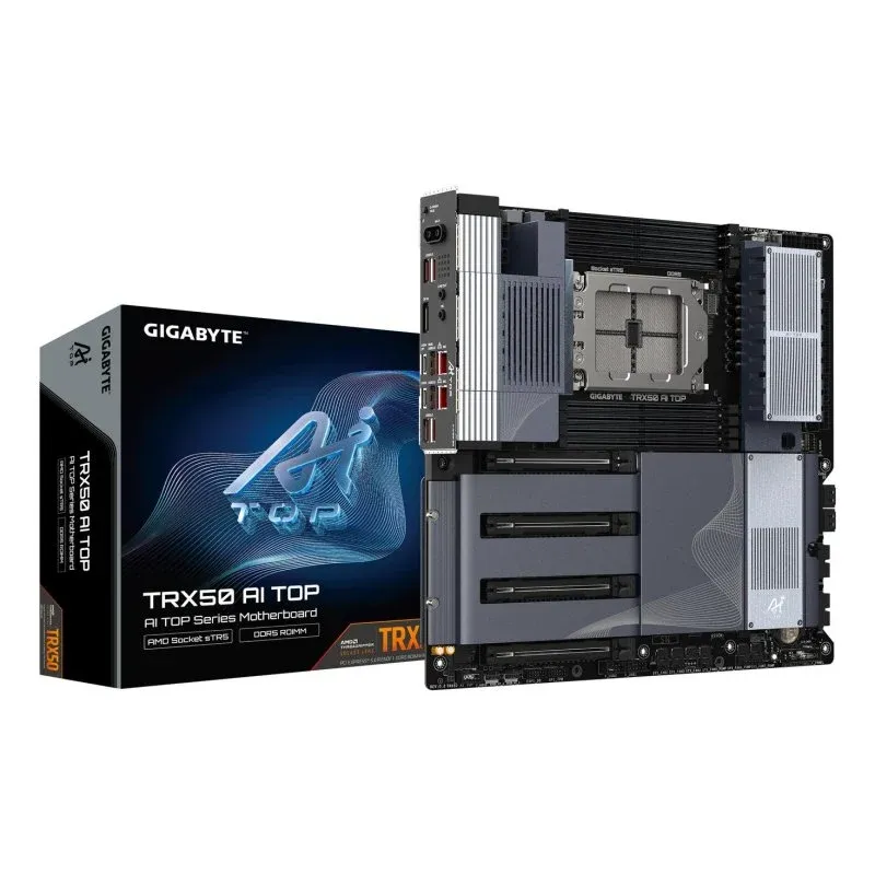 Placa Base GIGABYTE TRX50 AI TOP-2B TRX50 sTR5 DDR5 E-ATX Wi-Fi 7 USB4 M.2 10GbE RAID