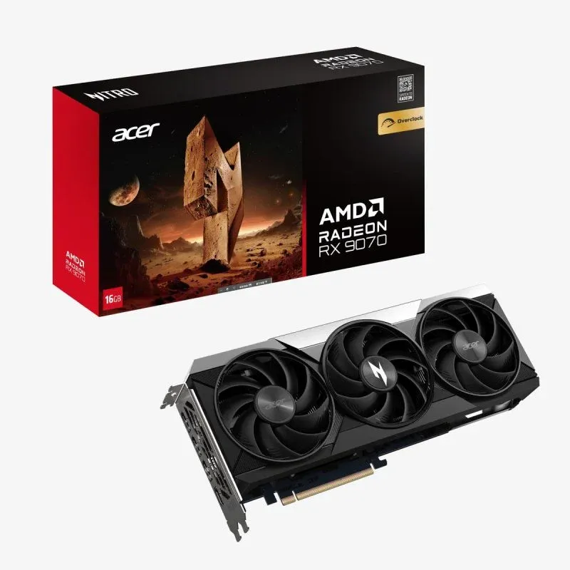 Acer Nitro Radeon RX 9070 OC 16GB GDDR6 Placa Gráfica PCIe 5.0 Tri-DisplayPort HDMI