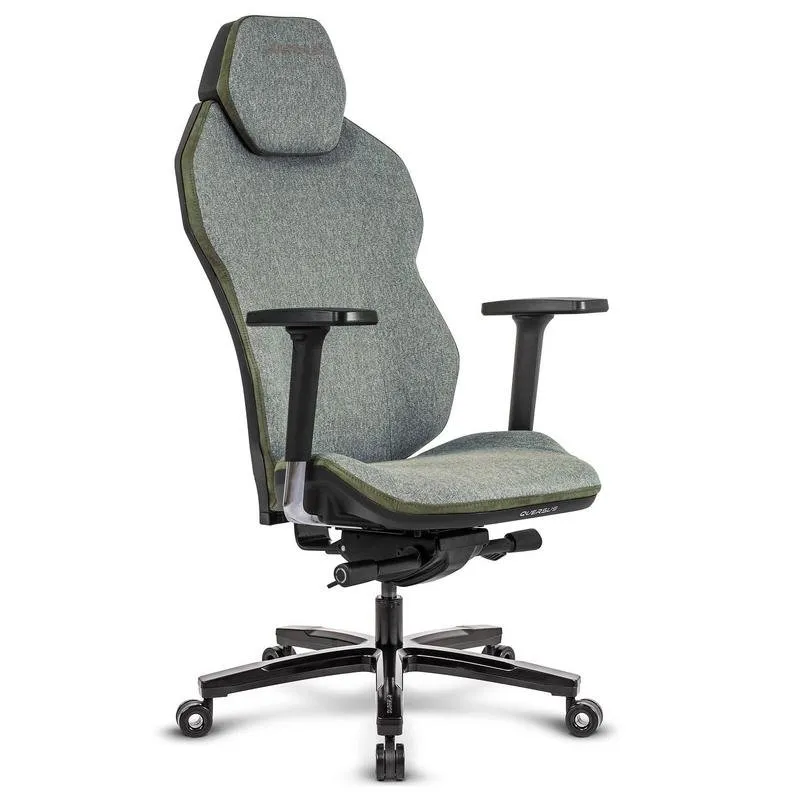 Cadeira Gaming Quersus ICOS 1.1 Verde Militar Tecido Ignífugo Apoios 4D