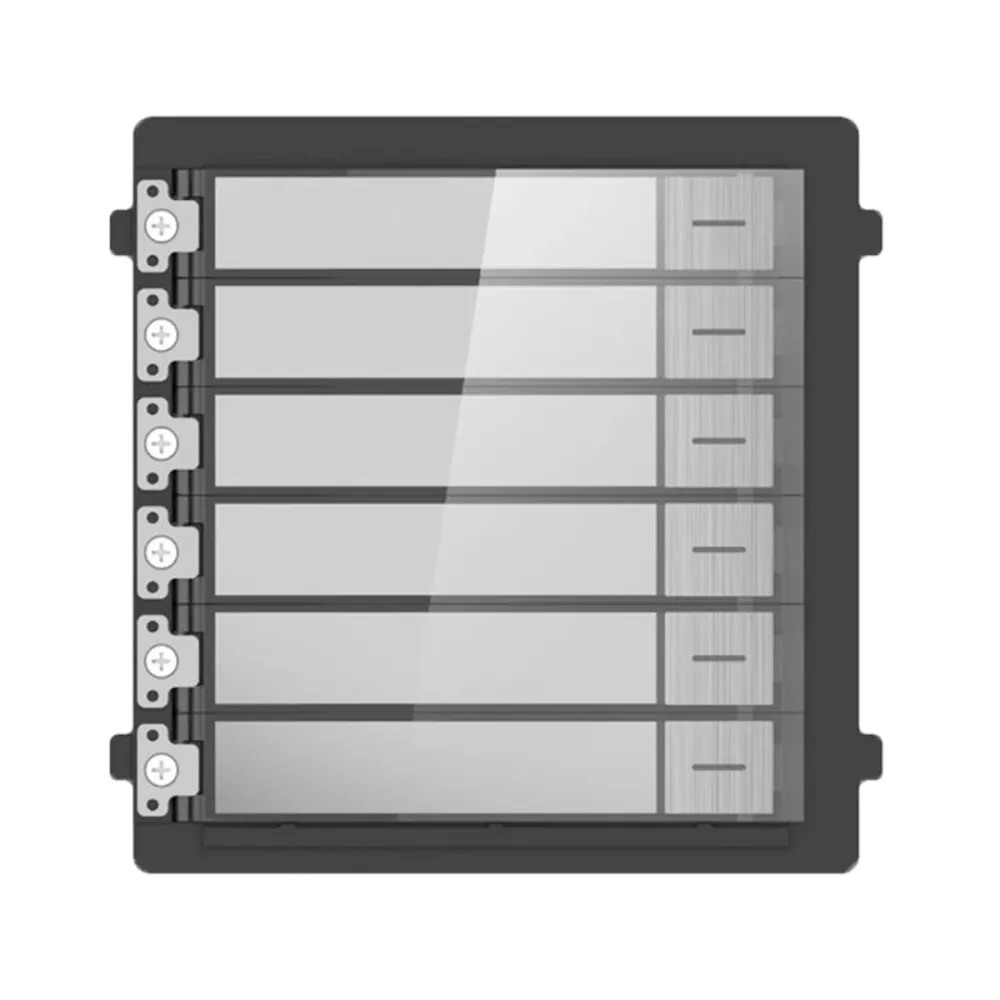 Módulo de Extensão para Videoporteiro Hikvision 6 Botões Inox
