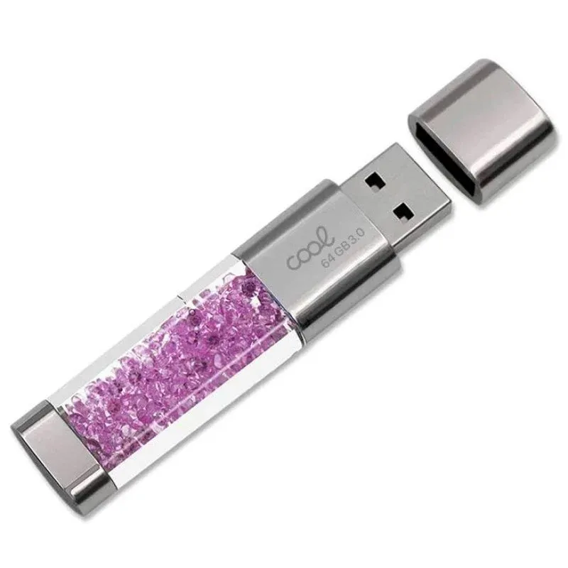 Pen Drive Cool Crystal Pen Drive USB 3.0 64GB Rosa