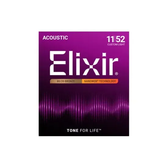 Elixir Phosphor Bronze 16027 11/52 Custom Light