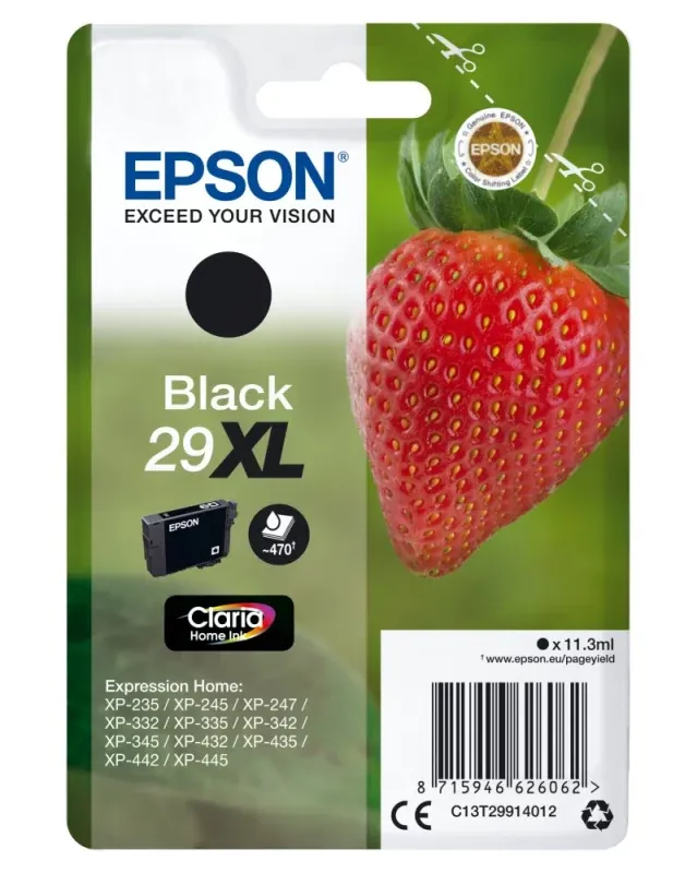 Tinteiro EPSON 29 Preto XL - Expression Home XP-255/257/352/355/452/455