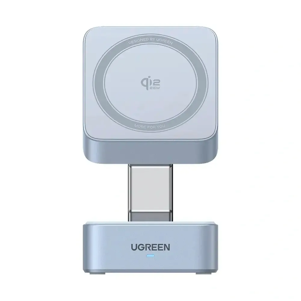 Carregador Wireless UGREEN 55960B MagFlow 2-em-1 Magnético Qi2 25W Azul