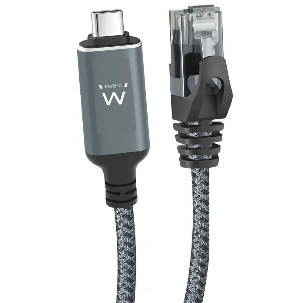 Cabo Adaptador Ewent EC2003 USB-C 3.1 para RJ45 CAT6 FTP 1GB 3m Preto