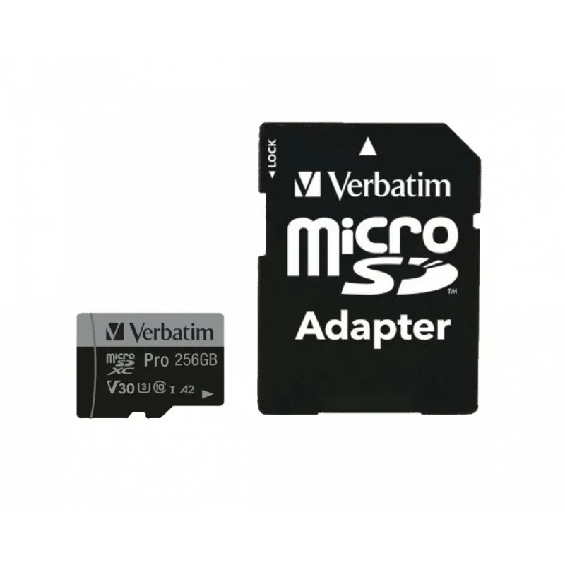 Verbatim Pro Cartão de Memória MicroSDXC 256 GB UHS-I Classe 10 com Adaptador