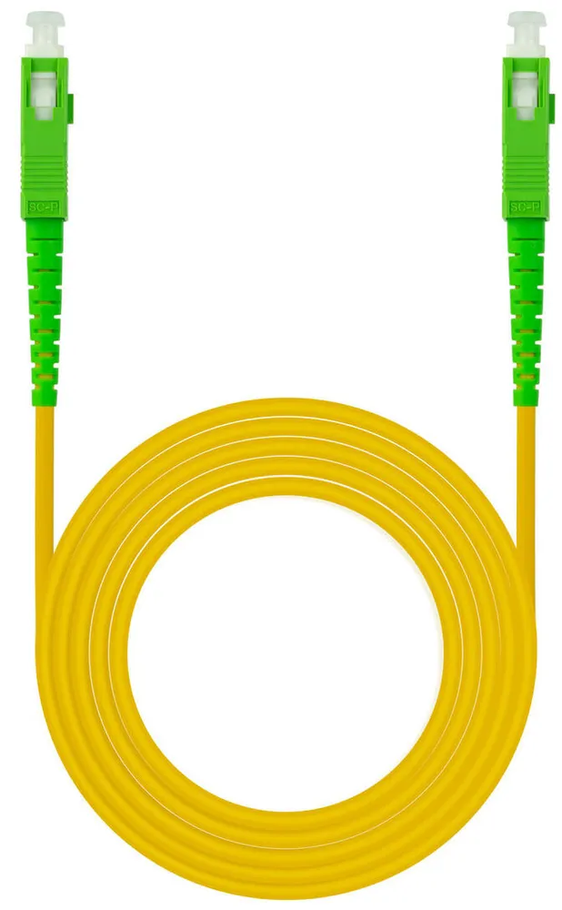 Cabo de Fibra Óptica Nanocable SC/APC-SC/APC Monomodo Simplex LSZH 1 M Amarelo