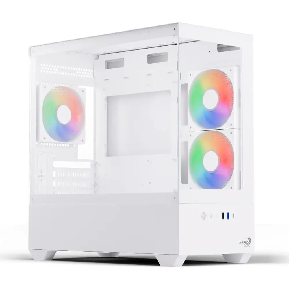Caixa Micro-ATX AeroCool P300D Tempered Glass Branca