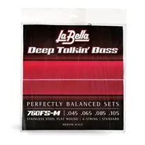 Jogo Cordas Baixo Elétrico La Bella 760FS-M Deep Talkin Bass 045-105 Flat Wound