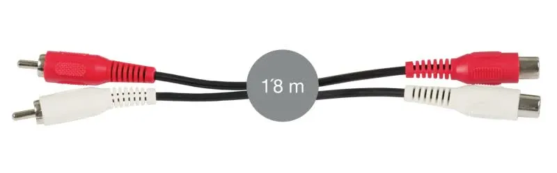 Cabo 2x RCA Macho - 2x RCA Fêmea 1,8m - AA-204