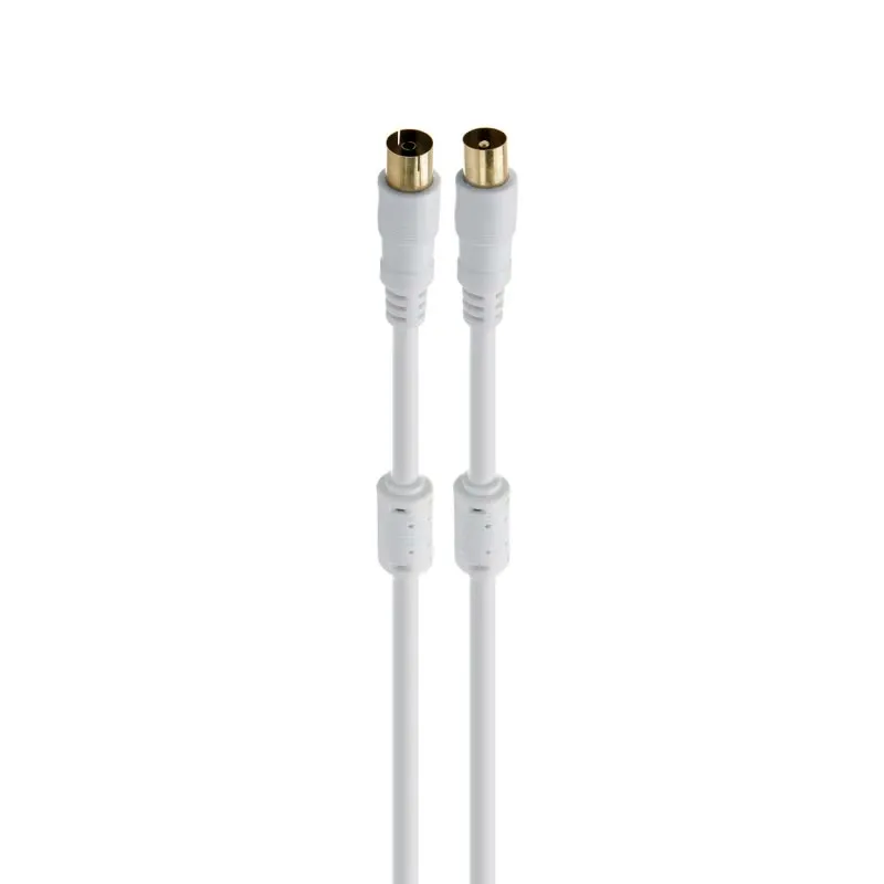 Cabo Coaxial Macho - Coaxial Fêmea 1,5m Branco - ANT-BL