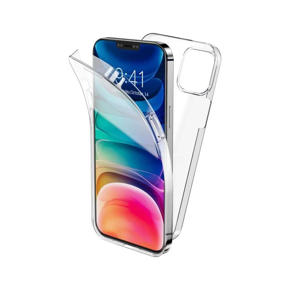 Silicone Frente e Verso iPhone 14 Plus Transparente