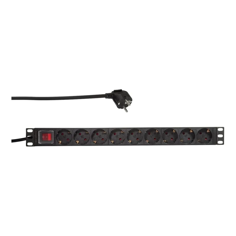 Extensão 9 Tomadas Logilink P/ Rack 19" C/ Interruptor 2M - PDU9C02
