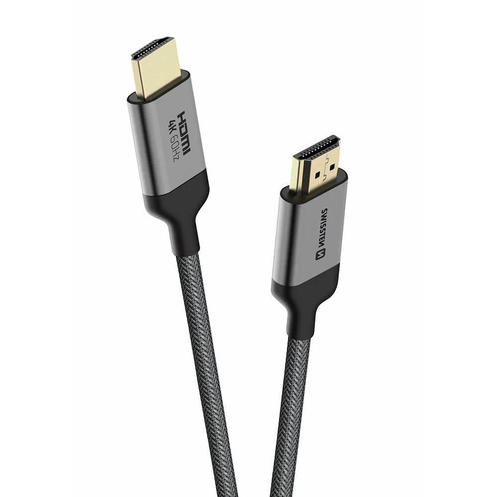Cabo Swissten HDMI 2.0 Ultra HD 4K 60Hz 3m Cinza