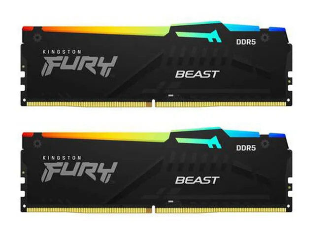 Kingston Kit 64GB (2 x 32GB) DDR5 5600MHz FURY Beast RGB EXPO Preto 2R CL36