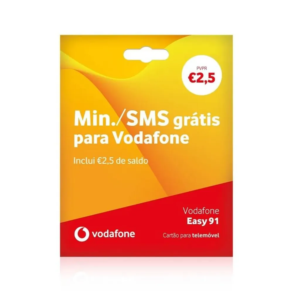 Cartão Vodafone Easy 91 2.50€ + 10€