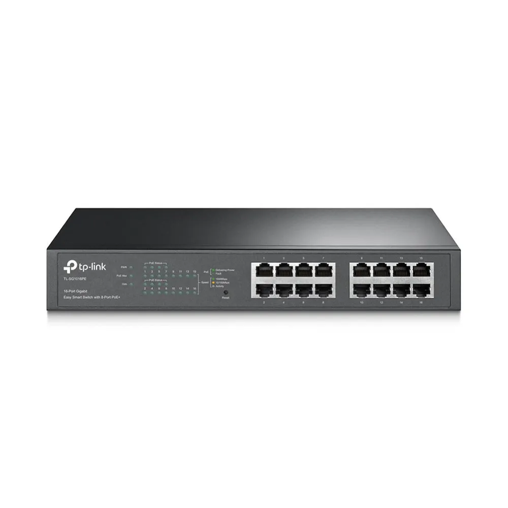 Switch de Rede TP-Link TL-SG1016PE 16 Portas Gigabit Smart Managed PoE+ Rack Mountable