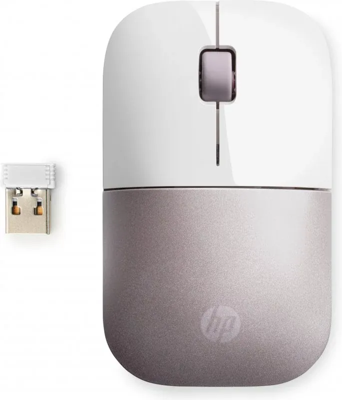 Rato Wireless HP Z3700 Branco/Rosa