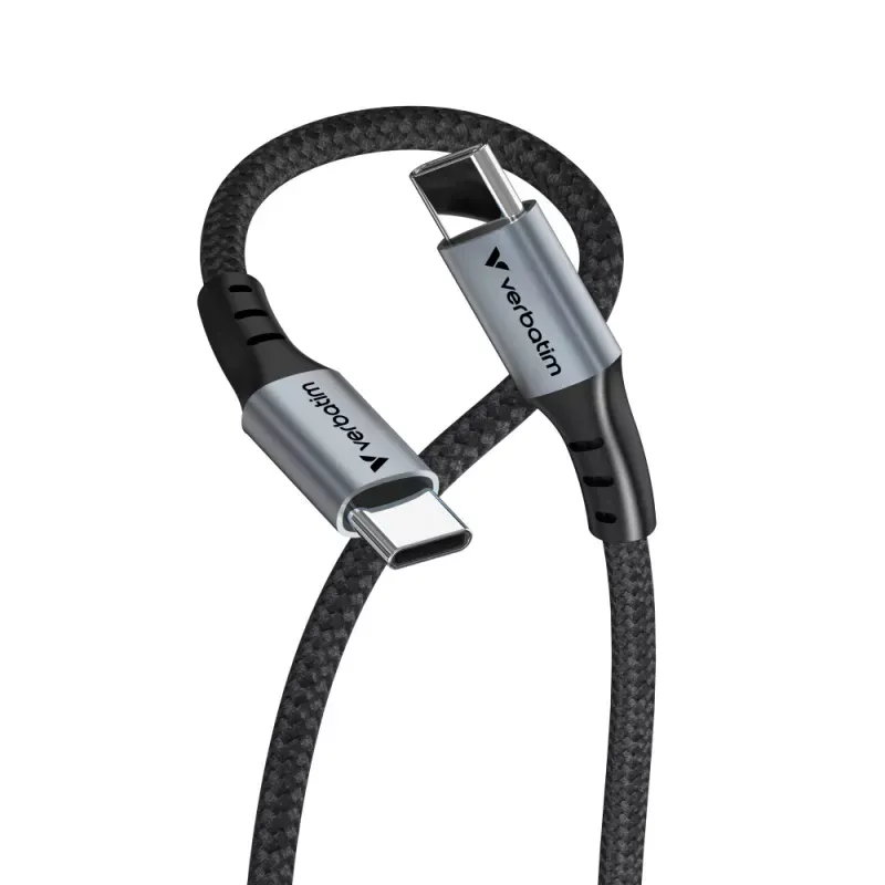 VERBATIM CABO USB-C 100W 480MBPS NYLON BLACK 1.20MT