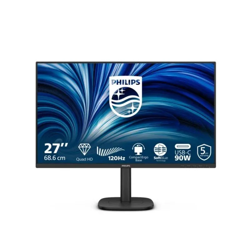 Philips 27B2U3601/00 Monitor 27" Quad HD 120Hz IPS 4ms com Altura Ajustável