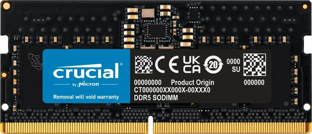 Crucial CT8G56C46S5T Memória RAM 8GB DDR5 5600MHz CL46 On-Die ECC SODIMM