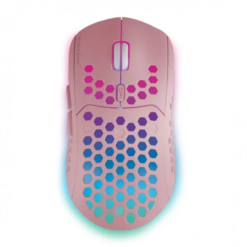 Mars Gaming MMW3P Rato Gaming Sem Fios RGB Flow 3200DPI Rosa