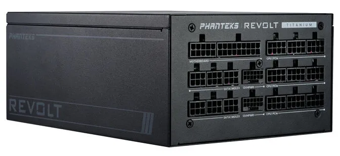 Fonte Modular Phanteks Revolt ATX 3.0 PCIe 5.0 1600W Titanium Preta (Sem Cabos Incluídos)