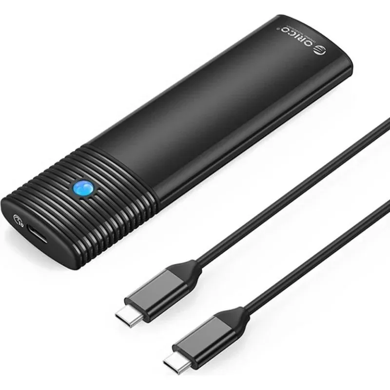 Gaveta Orico M2 NVMe USB-C 10 Gbps Alumínio Preto com Arrefecimento Passivo