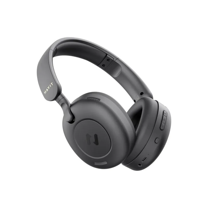 Auriculares Havit Hibrid ANC Bluetooth com Fio e Sem Fios, Uso Diário, Preto