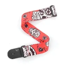 Correia Guitarra D'Addario P20W1414 Polyester Sugar Skulls Red