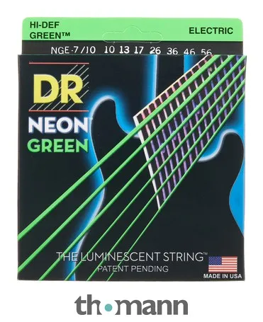DR Strings Neon Green NGE7-10