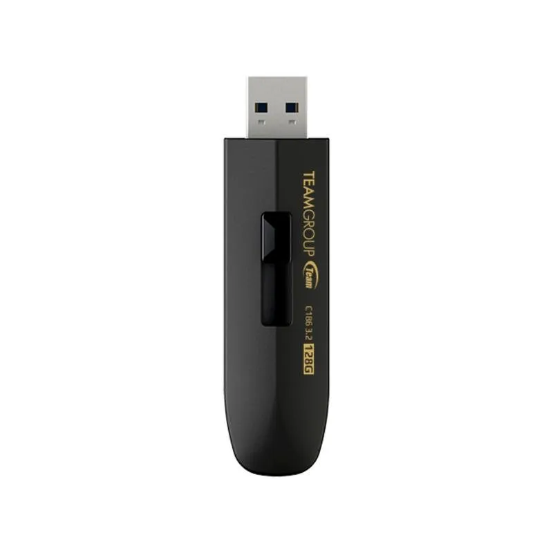 Pen USB Team Group C186 64GB USB 3.2 Gen 1 preta deslizante