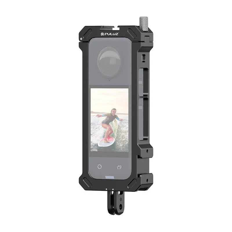 Puluz Gaiola protetora de metal com adaptador de tripé para acessório de câmera de ação Insta360 X4