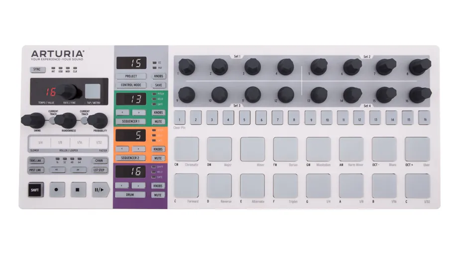 Controlador midi/audio Arturia Beatstep Pro Branco