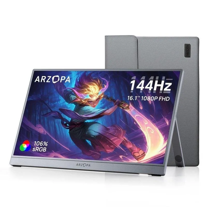 Monitor Arzopa Z1FC 16.1" FullHD 144Hz IPS Portátil HDR10 106 sRGB Altifalantes