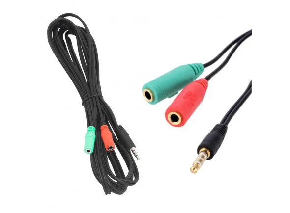 ProK Cabo Jack 3.5MM Macho 4P / 2 Jack 3.5MM Fêmea 1M