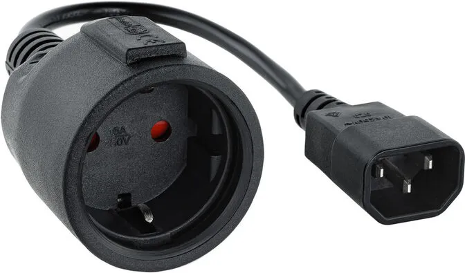 Cabo Adaptador de Alimentação Nanocable C14 p/ Schuko 0.25 M Preto