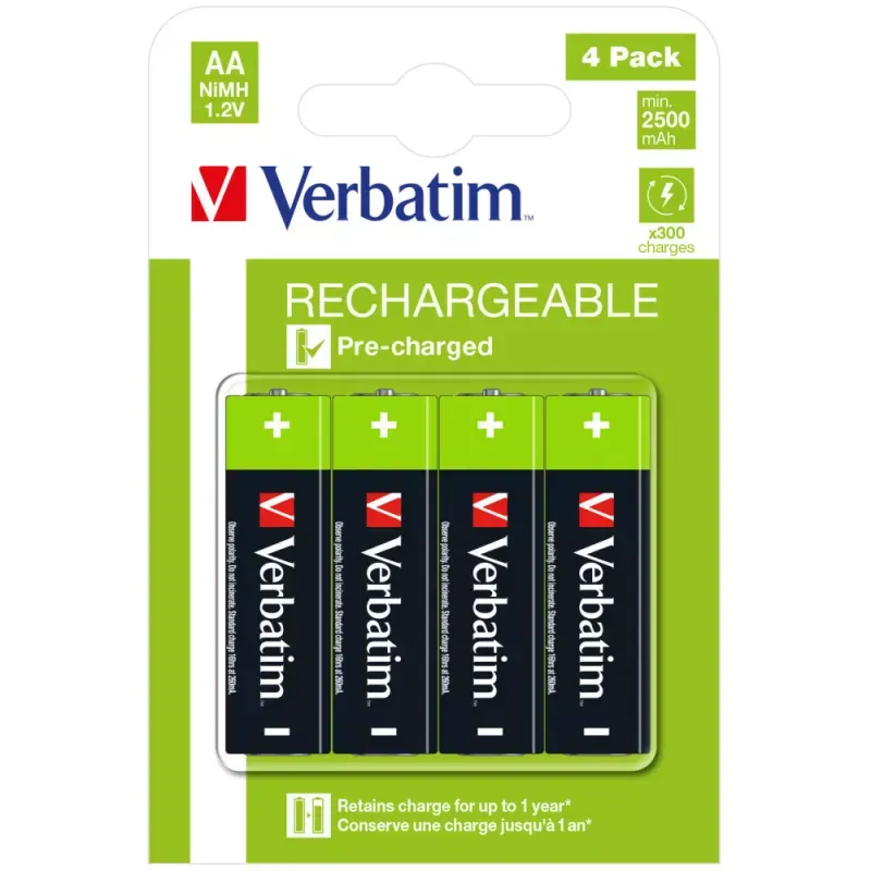 RECHARGEABLE BATTERY AA 4 PACK HR6