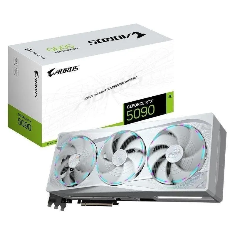 Placa gráfica Gigabyte GeForce RTX 5090 STEALTH ICE 32GB GDDR7 Reflex 2 RTX AI DLSS4