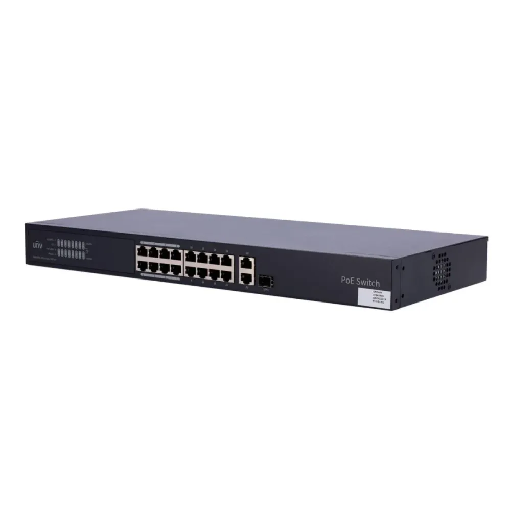 Switch Uniview Cloud Managed L2 16 Portas PoE 1x Uplink 1x SFP - NSW3000-16T1GT1GC-POE-IN
