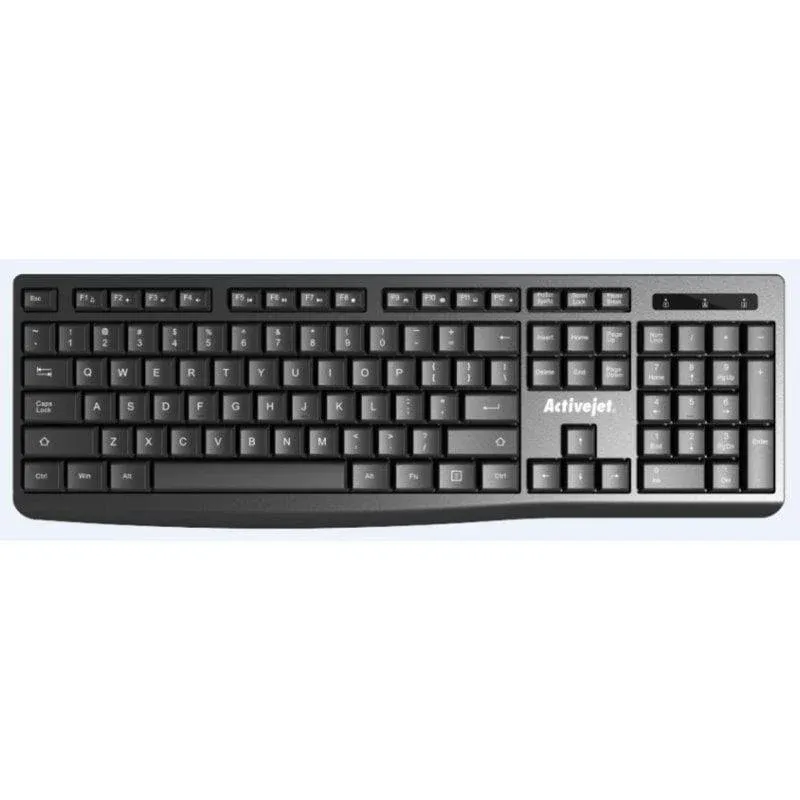 Teclado Activejet K-3803S membrana completo curvo QWERTY US USB preto