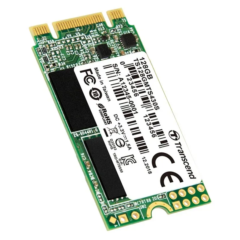 Disco Rígido Transcend MTS430S 128GB SSD M.2 SATA 3 3D NAND