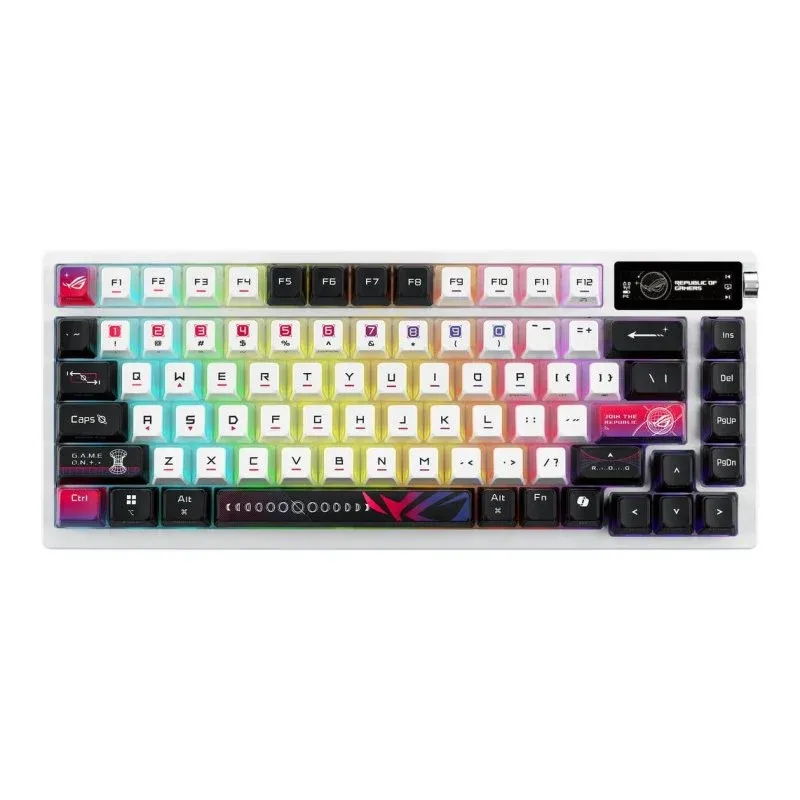Teclado ASUS ROG Azoth X mecânico 75% wireless RGB OLED AZERTY Francês