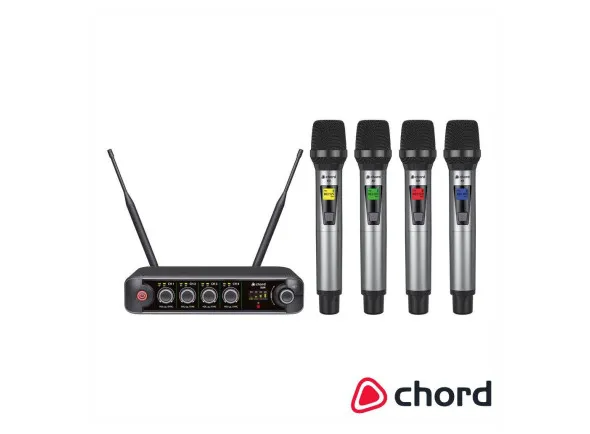CHORD Central de Microfones UHF Sem Fios 4 Canais