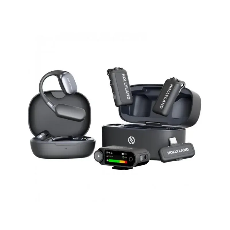 Hollyland LARK MAX 2 Ultimate Combo Microfone Sem Fios USB-C/3.5mm com Gravação Interna OWS
